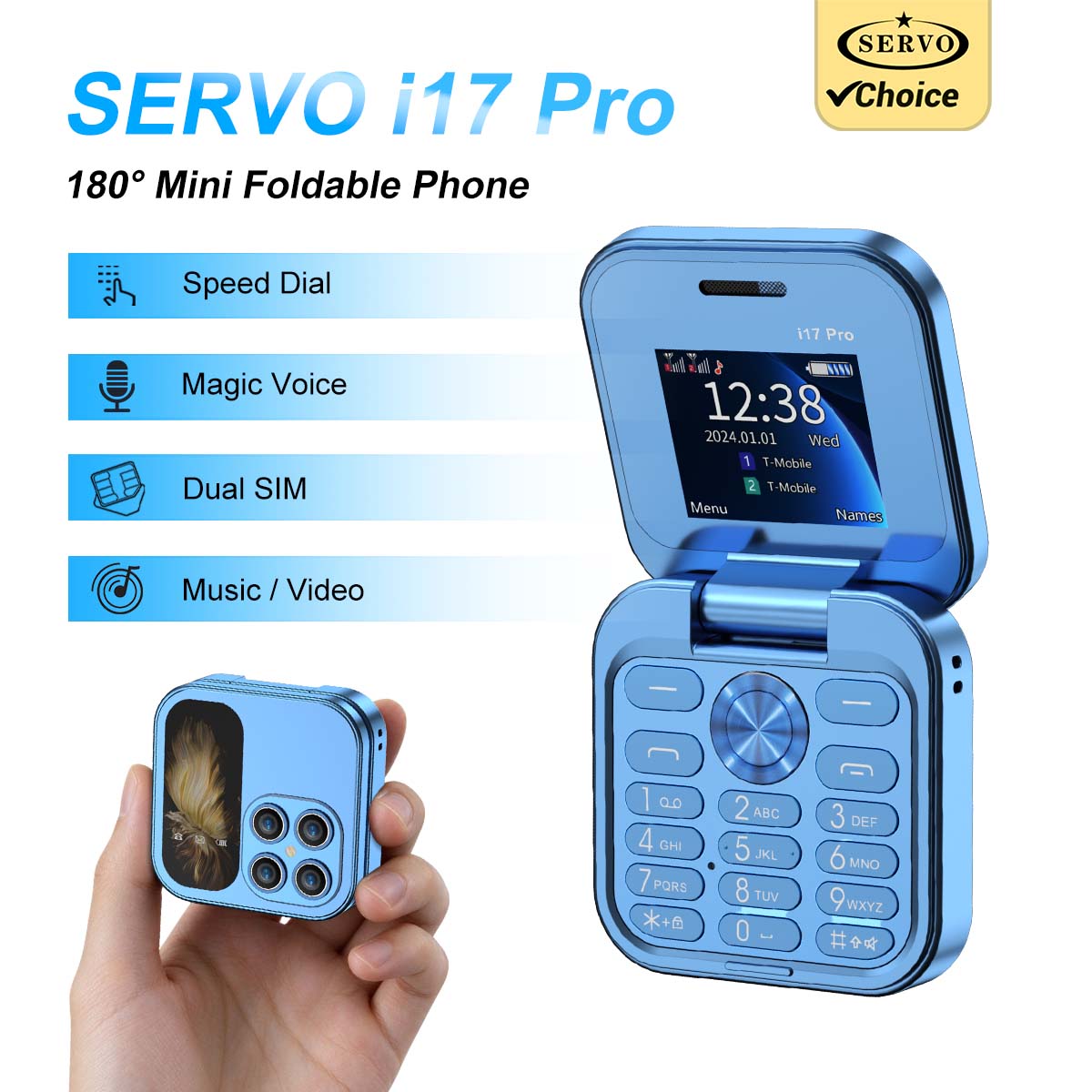 Servo Pan Tilt - هاتف SERVO ميني قابل للطي بشاشة