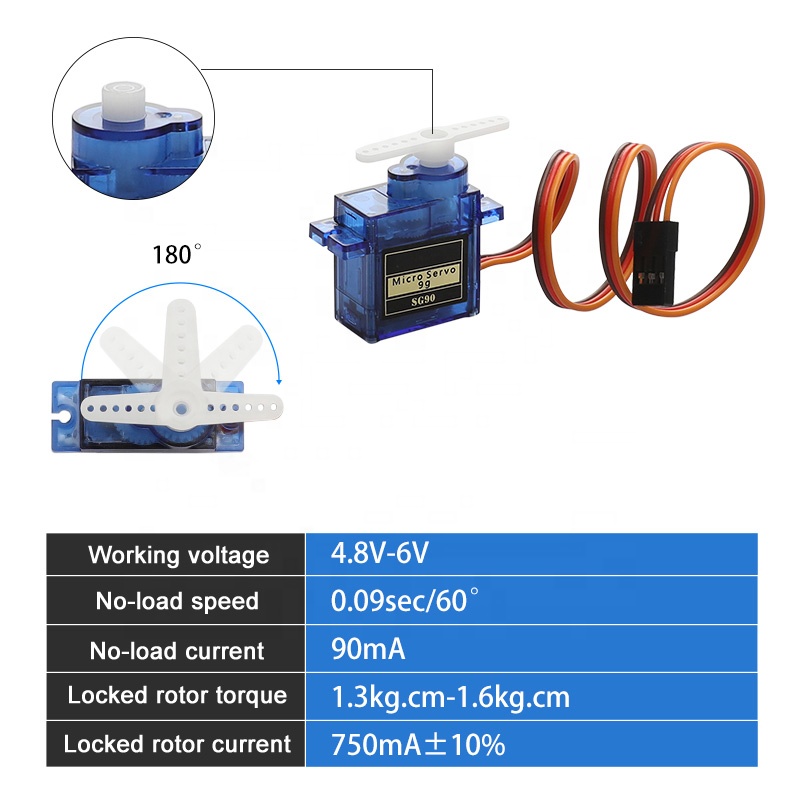10 قطعة مايكرو كلاسيك برج برو  - مراجعة Sg90 Servo وسعره