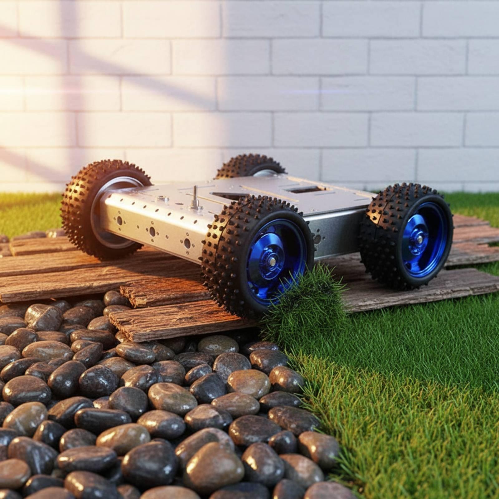 هيكل سيارة ذكية بنظام الدفع ال - مراجعة Robot Chassis وسعره